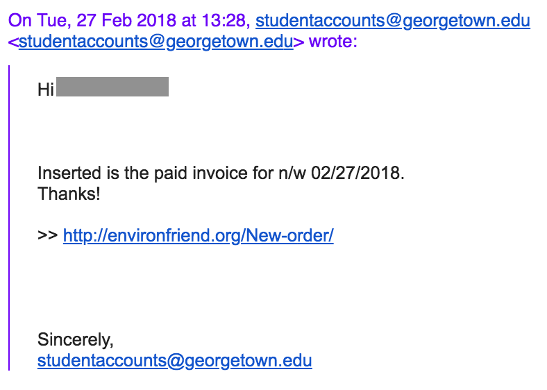 Student account Phish