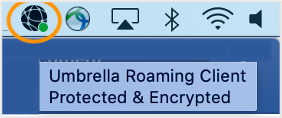 Image of Umbrella Roaming Client on a Mac machine